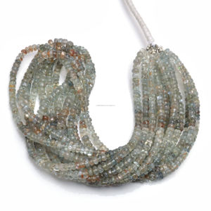 Guérisseur naturel fait à la main mousse aigue-marine lisse Rondelle forme 16 pouces perles de pierres précieuses brin utiliser pour la fabrication de bijoux créatifs - Product Image 2