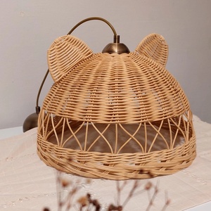 Superbe lampe suspendue pour chambre de bébé, abat-jour en rotin durable, plusieurs modèles d'abat-jour. - Product Image 3