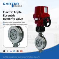 Vanne papillon électrique triple excentrique WCB à joint wafer/raccordé/soudé, à base zéro fuite, pour fluides industriels haute température GB/T12238