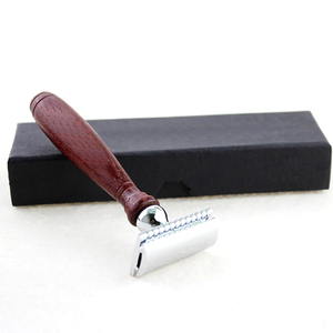 Maquinilla de Afeitar Profesional de Doble Hoja, Acero Inoxidable, Mango de Madera, Herramienta de Aseo Personal Reutilizable y Sostenible - Product Image 1