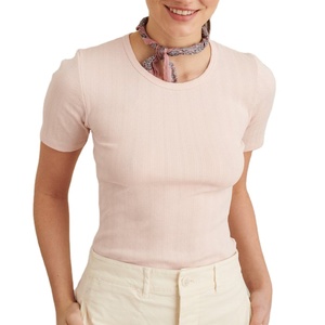Camiseta de cuello redondo personalizada con el mejor diseño para mujer, tela de algodón/poliéster de alta calidad, ropa informal con patrón sólido para mujeres, hombres y niños - Product Image 2