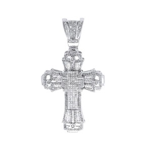 Pendentif Hip Hop personnalisé en argent 925, style streetwear glacé, avec diamants taille brillant, breloques croix personnalisées - Product Image 1