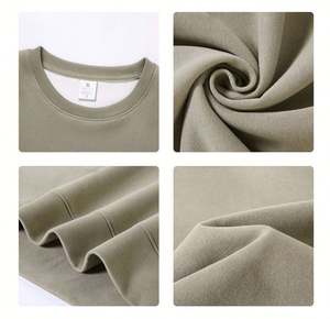 H5407 Nuevas Llegadas, Sudaderas Personalizadas al por Mayor, Sudaderas de Cuello Redondo de Color Sólido, Mezcla de Algodón de 380g, para Hombre y Mujer - Product Image 4