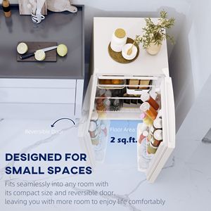 Mini Frigorifero Bianco da 4,5 Cu.Ft per Dormitorio, Porta Reversibile con Ruote, Congelatore da 15,8F a 32F, Frigoriferi Compatti - Product Image 3