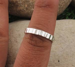 Minimalist Sterling Silver Plain Dainty Stackable Women's <b>Thin</b> Band <b>Ring</b> Fine Jewelry for Party Occasions - Product Image 3