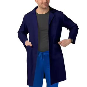 Blouse de laboratoire professionnelle unisexe en jean pour médecins et infirmières, usage hospitalier, détection d'aiguilles, fusion sans couture, en stock - Product Image 1