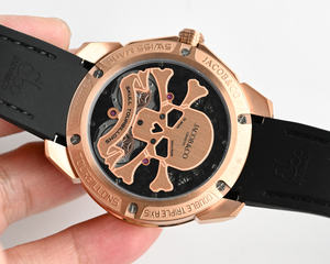 Reloj Automático de Lujo de 46 mm con Diseño de Calavera, Oro Rosa, Tourbillon Volante Triaxial Doble, Día de Muertos, Jacob - Product Image 4