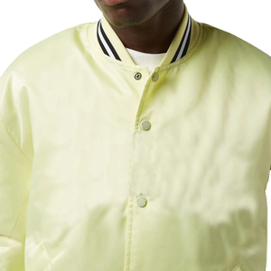 Blouson Bomber Unisexe Vintage Sportif en Satin, Style Universitaire, Printemps, Décontracté, Fermeture Boutonnée, Broderie - Product Image 3