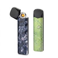 Briquet électrique rechargeable coupe-vent à plasma avec double arc et allumage sans flamme, gravure de logo personnalisée pour les amateurs de fumeurs