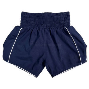 Custom High Quality 100% Cotton Canvas Solid <b>Lace</b> <b>Elastic</b> Waist Casual Boxing Shorts for Men MMA Muay Thai - Product Image 1