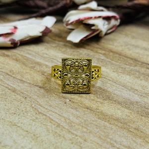 Trendy Design Filigree <b>Rings</b> Boho Brass Square Women 18k Gold Plated Geometric Geometric Statement Wholesale/OEM/ODM - Product Image 6