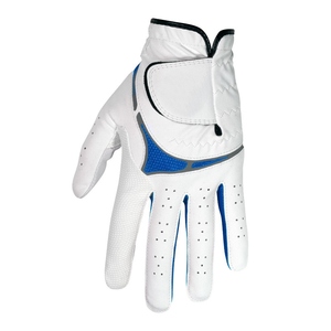 Gant de golf blanc pour main droite en cuir véritable antidérapant avec fermeture auto-agrippante, gant de sport unisexe - Product Image 1