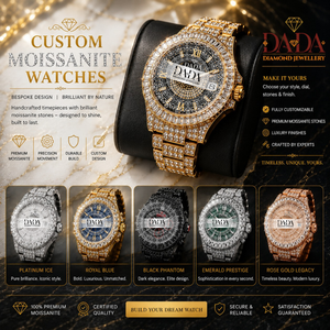 Montre à quartz personnalisée de luxe avec boîtier en moissanite, bracelet en acier inoxydable 20 mm, cadran analogique-numérique en verre 41 mm, unisexe adulte 3BAR - Product Image 2