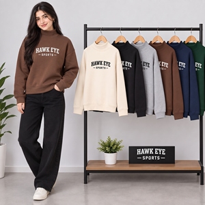 Sudadera Oversize de Forro Polar con Cuello Alto, Cálida y Cómoda, Diseño Casual con Hombros Caídos, Logotipo Frontal Personalizable - Product Image 1