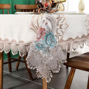 Nappe de table de mariage en polyester imprimé floral français réutilisable pour la maison, la fête et l'extérieur tissé - Product Image 4
