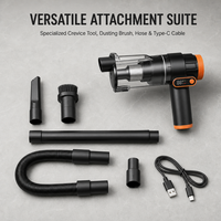 Aspirateur à main sans fil compact et portable à deux buses de type C pour le nettoyage des sièges de voiture et des claviers de bureau