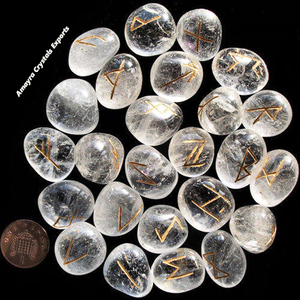 Ensemble de runes en quartz cristal naturel, ensembles de runes en agate faits à la main, pierres en vente en gros, acheter chez Amayra Crystals Exports - Product Image 2