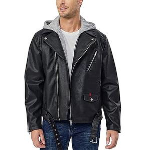 Chaqueta de Cuero para Motocicleta de Alta Calidad para Hombre, Cuello Alto, Color Sólido, Moda de Invierno, Talla Grande, Impermeable, para Exteriores, 2023 - Product Image 2