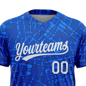 เสื้อเบสบอลพรีเมียมสำหรับผู้ชาย แบบสองกระดุม ชุดฝึกซ้อม โพลีเอสเตอร์ 100% พิมพ์ลาย แห้งเร็ว เสื้อทีมกีฬาฤดูร้อน - Product Image 3