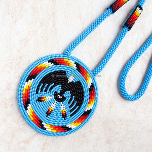 Collier de médaillon long perlé romantique de haute qualité bijoux de perles tribales du sud-ouest - Product Image 1