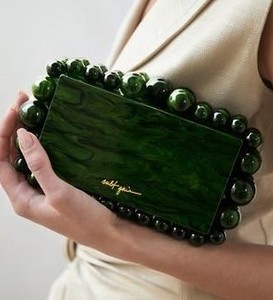 Handcrafted <b>Beaded</b> Epoxy Resin Clutch Evening Bag With Resin Handle Event Festive Party Trending Luxury Fashion Statement Purse - Product Image 1