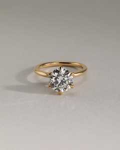 Anillo Solitario de Diamante de Corte Redondo de Moda para Mujer, Cultivado en Laboratorio, 2.02CT, con Oro Sólido de 18K, Regalo de Promesa para Amantes, para Bodas y Fiestas - Product Image 1