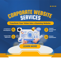 Site Web d'entreprise entièrement compatible avec toutes les tailles d'écran, service de création de domaines personnalisés, configuration d'e-mails, intégration des liens vers les réseaux sociaux