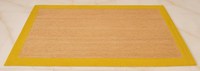 Tapis artisanal en jute style ferme avec bordure marine, décoration de sol en fibres naturelles