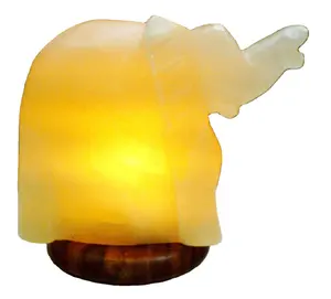 Himalayan Rotszout Usb Olifant Vormige Kristal Rotszout Led Lamp Handgemaakte Kristallen Zoutlamp Voor Nachtlampje En Thuis