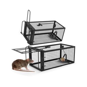 Confezione da 2 Trappole Umane per Roditori, Gabbia per Animali Domestici da Interno ed Esterno, Trappola per Ratti - Product Image 1