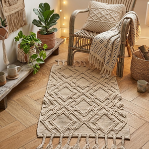 Alfombras Medianas Antideslizantes, Resistentes a las Arrugas, de Pelo Corto, Anti-Fatiga, Reversibles, de Yute Trenzado, Ecológicas, Aptas para Mascotas, con Diseño Floral - Product Image 4