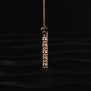 New Arrival Trendy F Alphabet Labgrown Diamond Pendant Rose Gold 1.2CT Solitaire <b>Necklace</b> <b>D</b>-E Color VS Clarity IGI Certified - Product Image 3