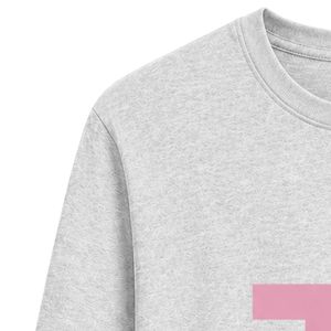 Gray JJ Logo Embroidered Long Sleeve Crew Neck Shirt Lightweight Casual <b>Top</b> with Ribbed Cuffs for Custom Team and Group Apparel - Product Image 3