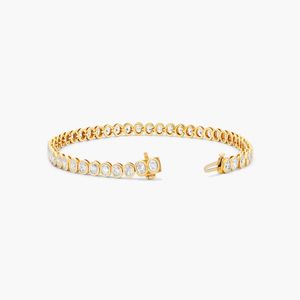Women's Luxury Bezel Tennis Bracelet with Oval Cut Lab-Grown Diamonds in 14K <b>Rose</b> <b>Gold</b> - Product Image 3