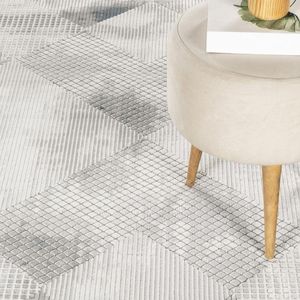 Geometrix GC_DIM1009 Tappeto Runner Grigio 2 Piedi 7 Pollici X 9 piedi 10 pollici Tappeto Decorativo - Product Image 2