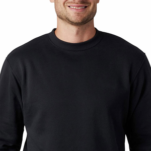 Men's Black Crew Neck Sweatshirt Regular Fit <b>100</b>% Cotton Knitted Pullover Casual Autumn Wear - Product Image 6
