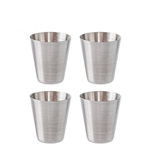 Ensemble de verres à vin en acier inoxydable, verres à shot, verres à whisky, mini verres à vin en métal argenté, ensemble de verres à vin en acier inoxydable - Product Image 2