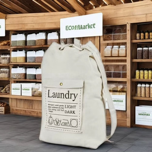 Cheap Natural Color Custom Logo Large Size Laundry Bag With Closure Recycled <b>Plastic</b> Laundry Bags for Regular Use Laundry - Product Image 4