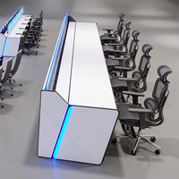 Console de salle de contrôle industrielle sur mesure, mobilier de centre de contrôle de diffusion, poste de travail de centre de commandement de sécurité et de secours 911