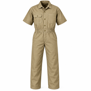 Custom Logo <b>Men</b> Safety Coverall Industrial Workwear Short Sleeve Boiler Suit <b>Overalls</b> Solid Color Custom Workwear Safety Suit - Product Image 1