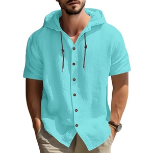 2025 Summer Men's Sports Travel Leisure <b>Short</b> <b>Sleeve</b> Loose Hoodie Fashion Cardigan Trendy Versatile T-shirt Men's <b>Sweatshirt</b> - Product Image 1