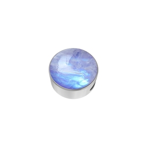 Premium Silver Plated Fine Classic 925 Silver Slider Purple Moonstone Mix Shapes Spring <b>Lock</b> <b>Cable</b> Chain Bezel Setting Pack 6 - Product Image 3