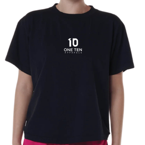 เสื้อยืดสีดำสำหรับผู้หญิง ผ้าฝ้ายนุ่ม คอกลม แขนสั้น สวมใส่สบาย ระบายอากาศได้ดี รับสกรีนโลโก้ ใส่ไปโรงเรียนหรือใส่ทุกวัน - Product Image 5