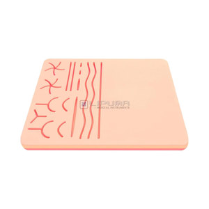 Coussin de Suture Multifonctionnel DIY pour Étudiants, Coussin d'Entraînement Réaliste en Silicone à Trois Couches, 16 Plaies Pré-découpées, Instruments Médicaux - Product Image 1