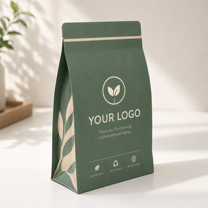 Bolsa de Papel Blanco con Cierre de Cremallera, Impresión Offset, Reciclable, Estilo Clásico, para Envasado de Alimentos, con su Logotipo - Product Image 5