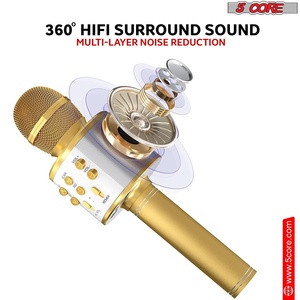 5 Core <b>Microphone</b> Wireless Karaoke Mic With Speaker 3 in 1 Portable <b>Bluetooth</b> Microfono Inalambrico - Product Image 4