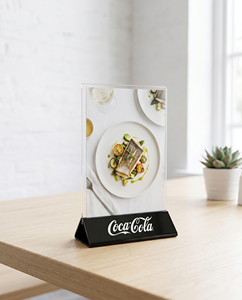 Best Eco-friendly Clear Acrylic Modern Countertop Menu Holder Silk Screen Logo Printing Size 4x6 Inches for Restaurants <b>Bars</b> - Product Image 5