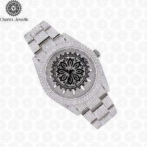 Charm_Jewells Luxury Stainless Steel Square <b>Watch</b> Blue Crystal Diamond Encrusted Analog Quartz Women's Fashion 38mm - Product Image 3