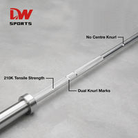 Barre d'haltères olympique professionnelle DW SPORTS 2,2 m 20 kg pour la musculation