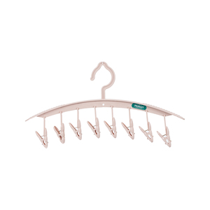 Hokori 1T laundry drying hanger featuring 8 secure <b>pegs</b> and durable plastic construction for neat <b>clothing</b> organization. - Product Image 3